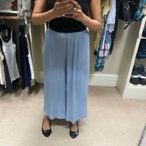 Zara Basics blue wide legged cropped pants